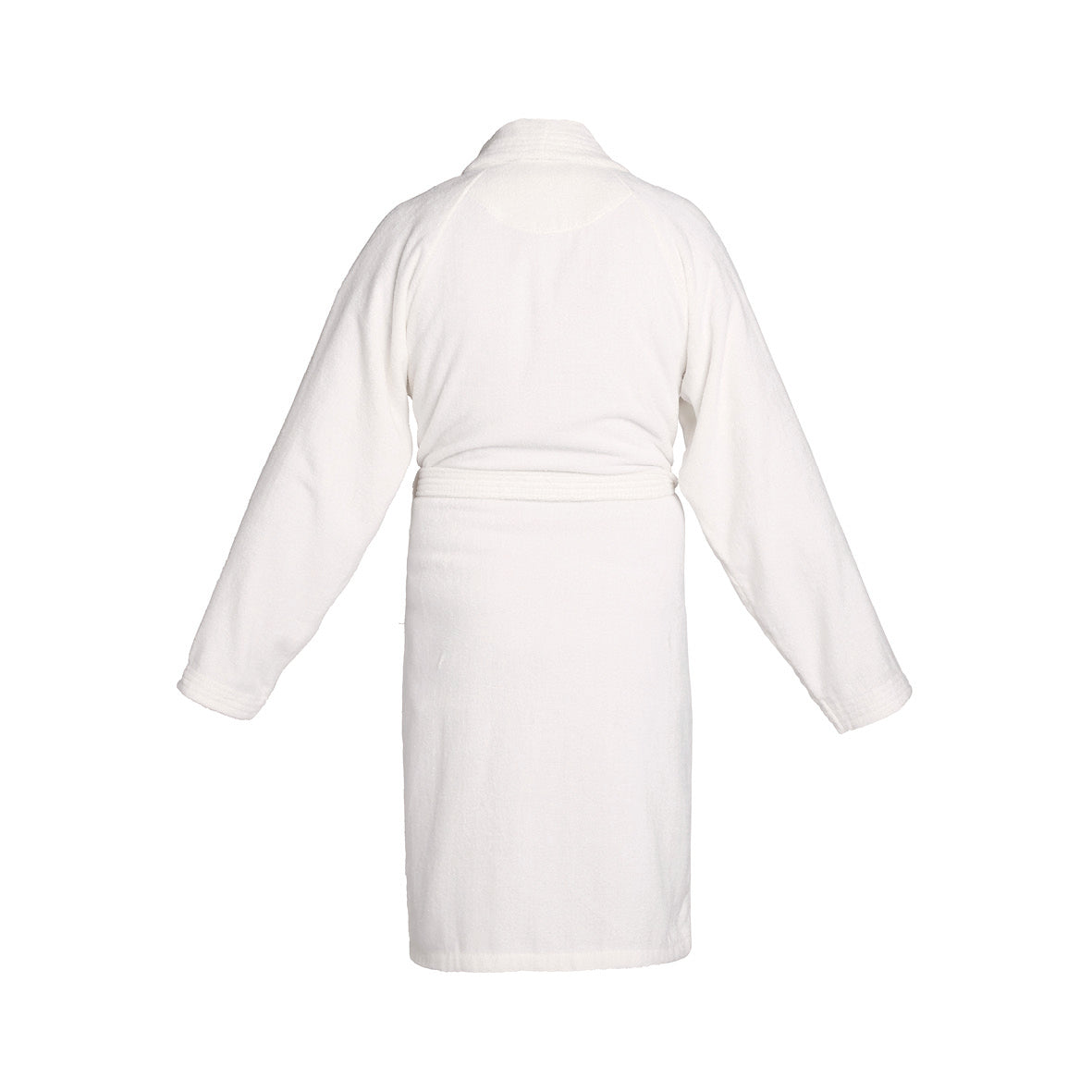 <p>Peignoir avec col châle en coton velours - Uni Blanc</p>