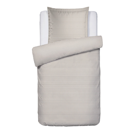 <p>Housse de couette + taie d'oreiller satin de coton - Gallina Taupe</p>