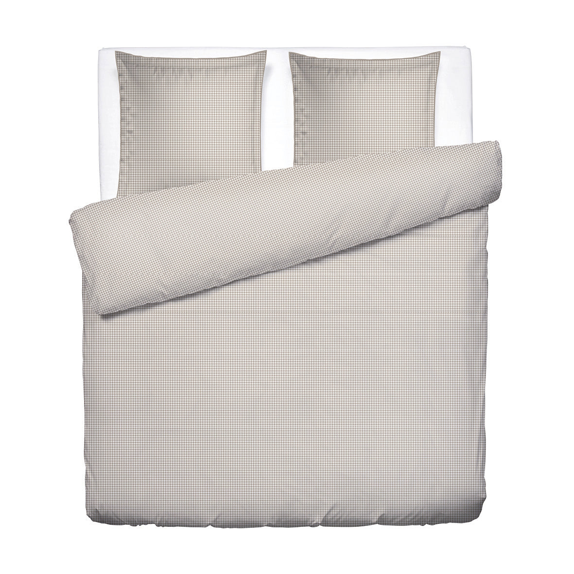 Duvet cover + pillowcase cotton satin - Gallina Taupe 260 x 240 cm + 2 x (63 x 63 cm)