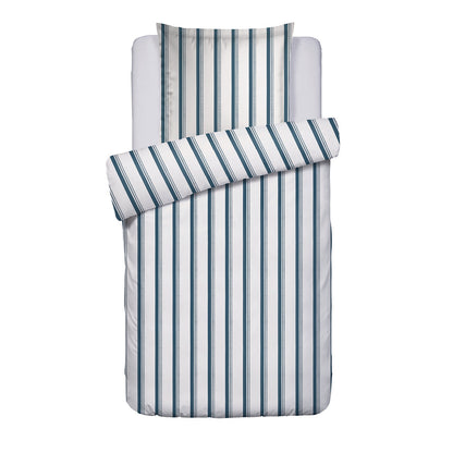 Duvet cover + pillowcase cotton satin - Mateo White / Blue