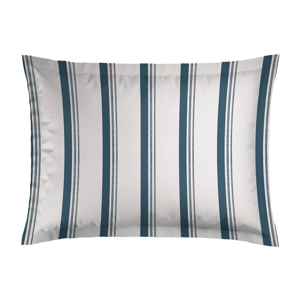 Pillowcase cotton satin - Mateo White / Blue 2 x (50 x 70 cm)