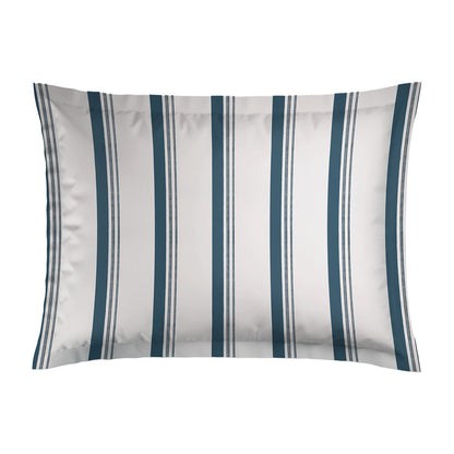 Pillowcase cotton satin - Mateo White / Blue 2 x (50 x 70 cm)