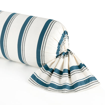 Pillowcase cotton satin - Mateo White / Blue 43 x 210 cm