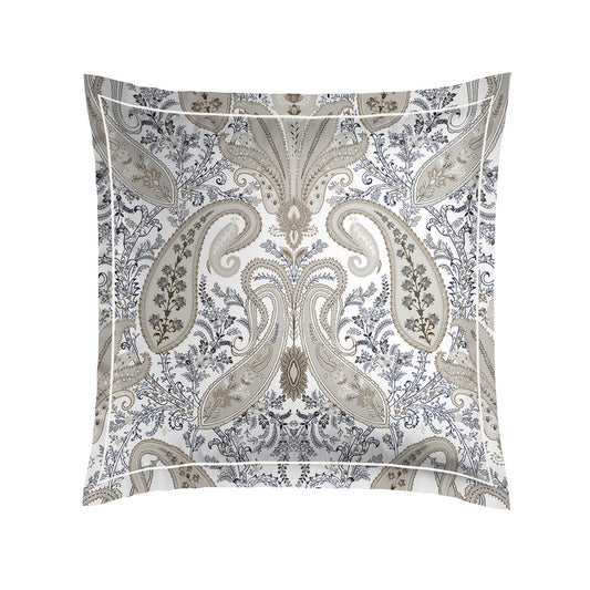<p>Taie d'oreiller satin de coton - Palais oriental Taupe</p>