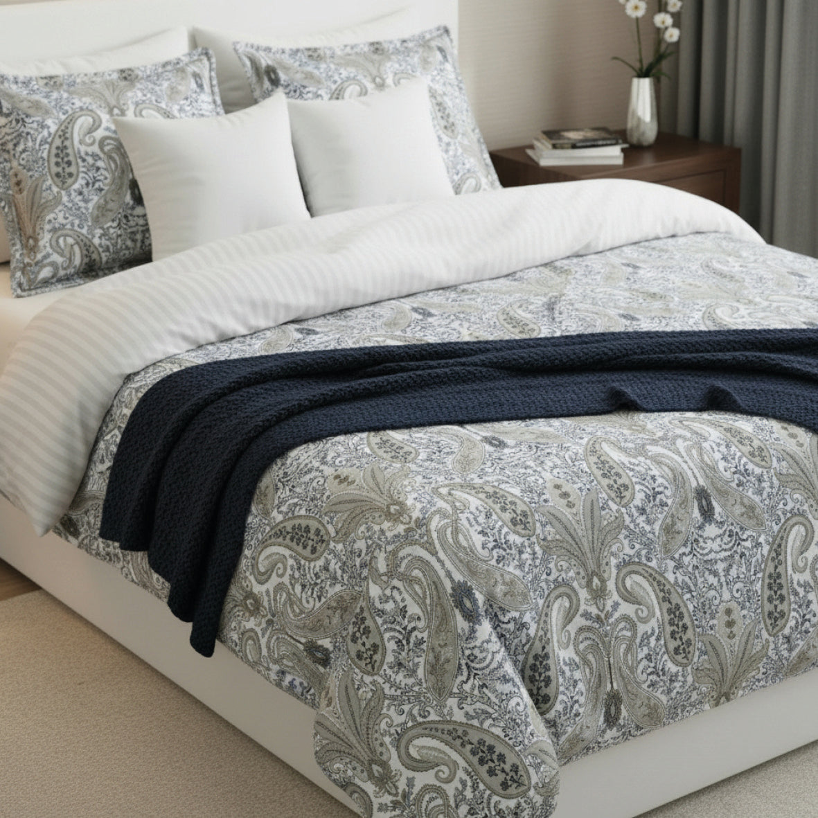 Pillowcase cotton satin - Palais oriental Taupe