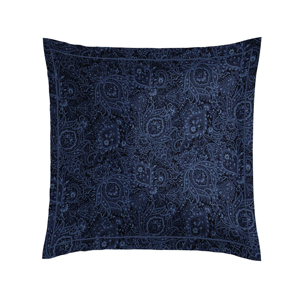 Pillowcase cotton satin - Eclipse fleuri Blue 2 x (63 x 63 cm)