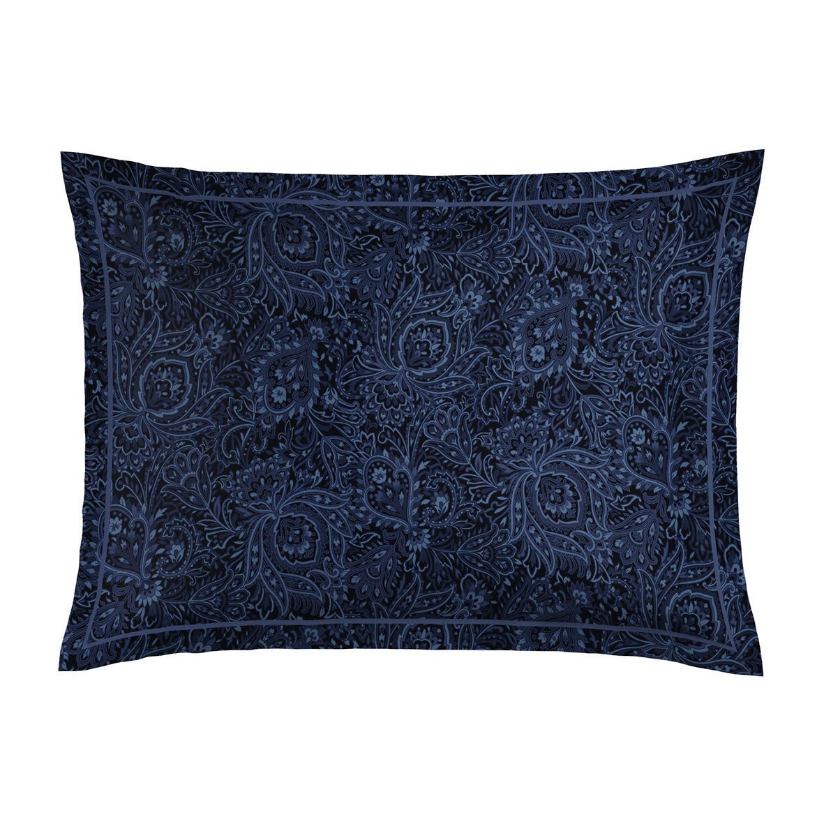 Pillowcase cotton satin - Dobby stripe woven / Eclipse fleuri Blue 11