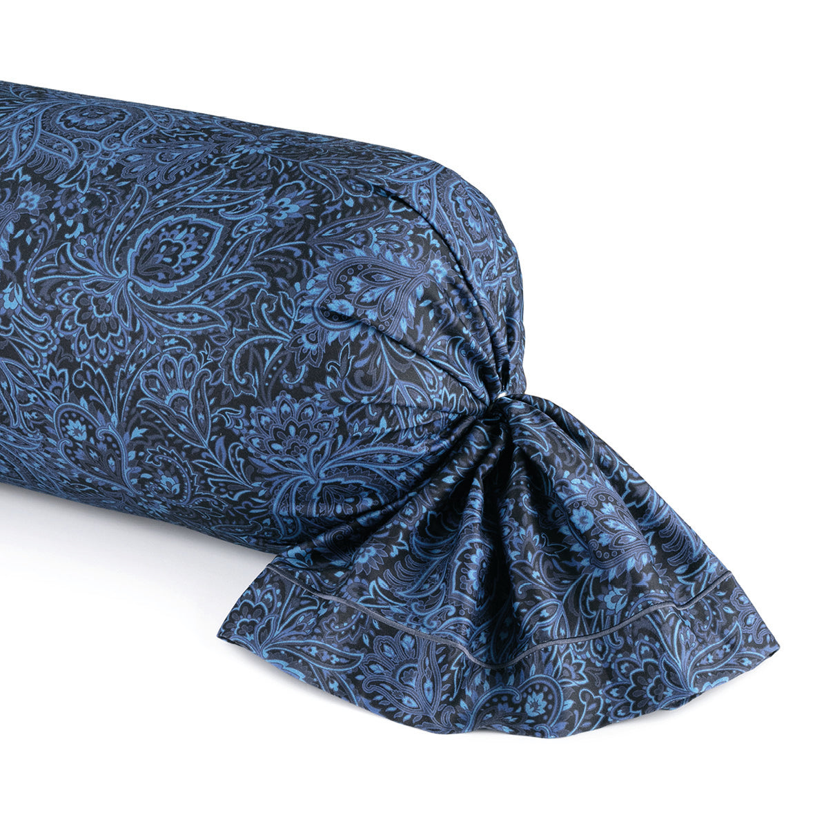 Pillowcase cotton satin - Eclipse fleuri Blue 43 x 210 cm