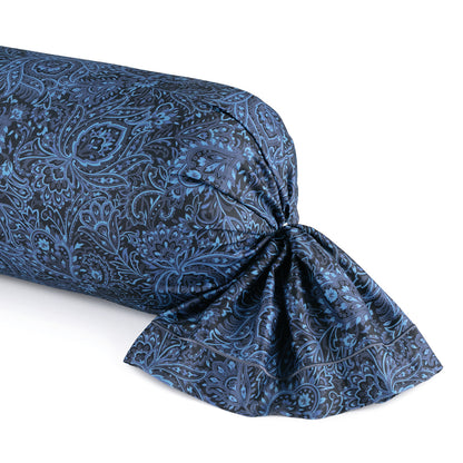 Pillowcase cotton satin - Eclipse fleuri Blue 43 x 210 cm
