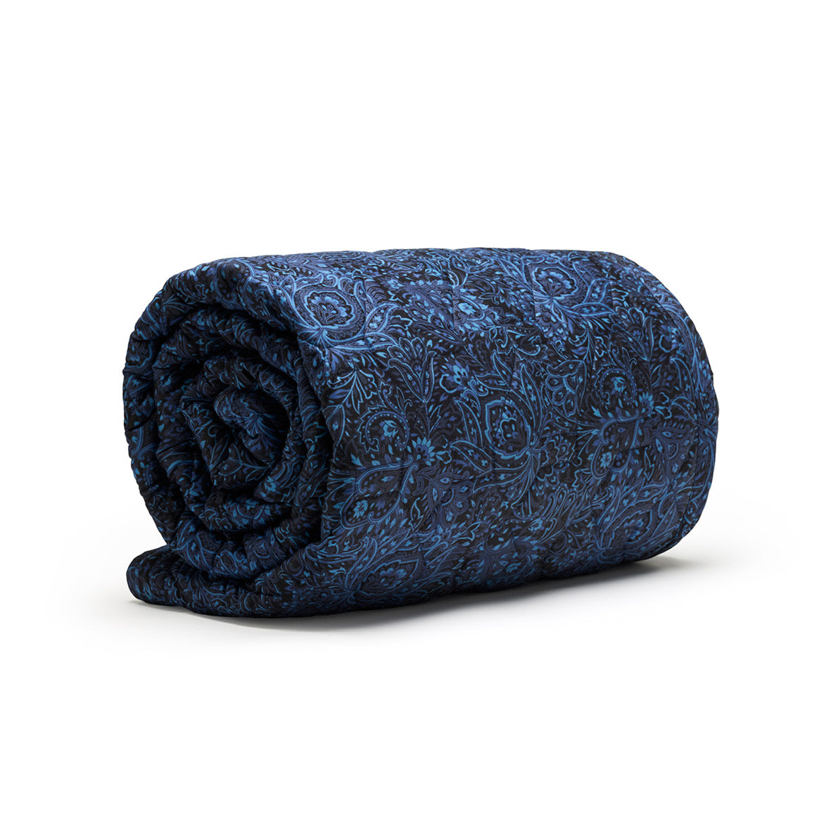 Bedspread cotton satin - Eclipse fleuri Blue - 220 x 250 cm