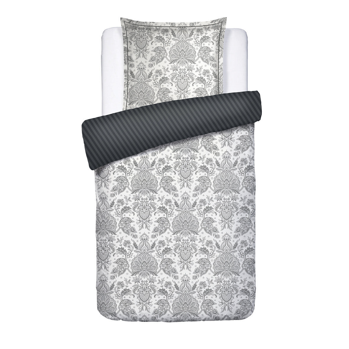 Duvet cover + pillowcase cotton satin - Élégance persane Beige