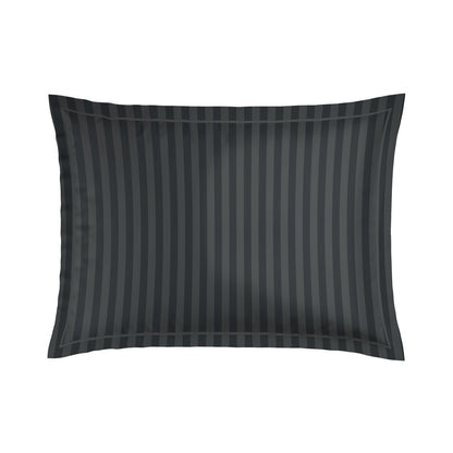 Pillowcase cotton satin - Dobby stripe woven / Élégance persane Black