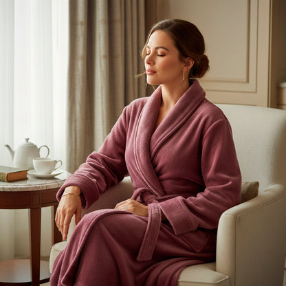 <p>Robe de chambre polyester -  Bordeaux</p>