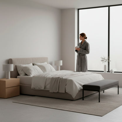 <p>Robe de chambre polyester -  Gris clair</p>