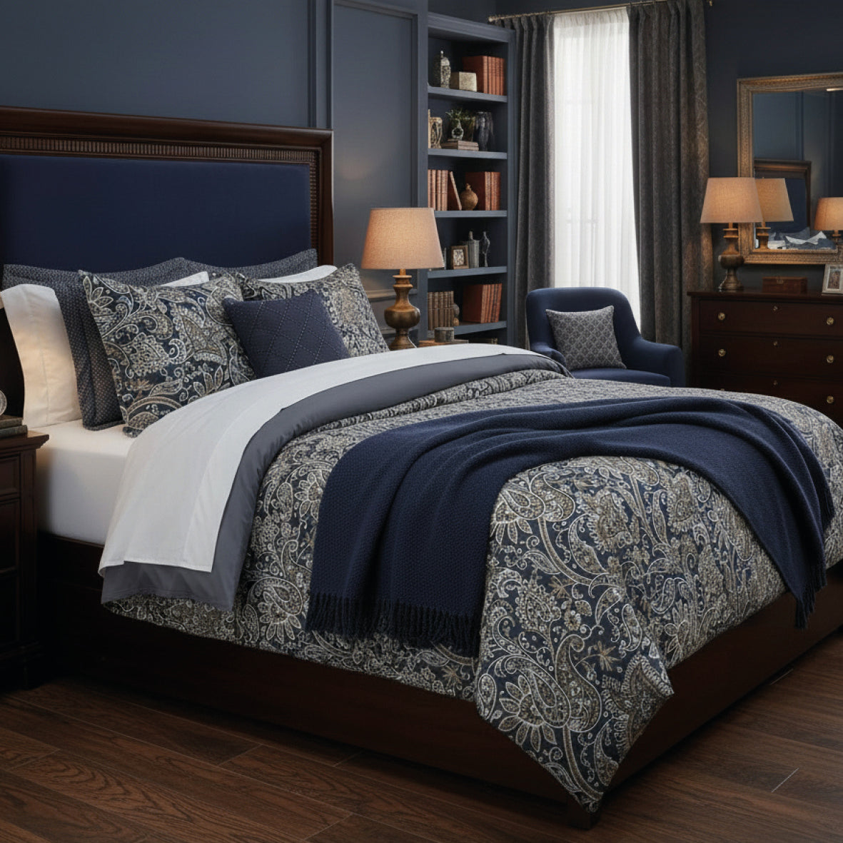 Duvet cover + pillowcase cotton satin - Buta Grey / Taupe