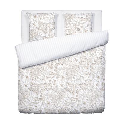 Duvet cover + pillowcase cotton satin - Buta Taupe
