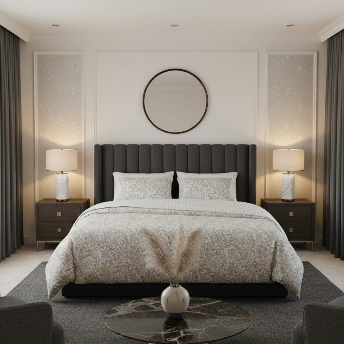 Duvet cover + pillowcase cotton satin - Buta Taupe