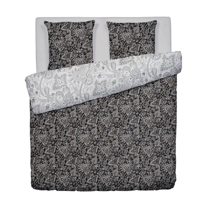 Duvet cover + pillowcase cotton satin - Buta Black