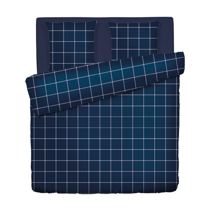 Duvet cover + pillowcase cotton satin - Aurélie Dark blue