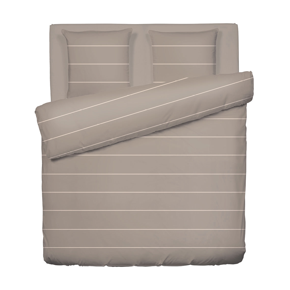 Duvet cover + pillowcase cotton satin - Lucien Taupe