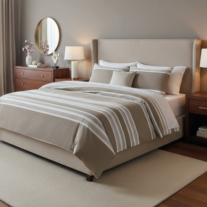 Duvet cover + pillowcase cotton satin - Emilia Taupe