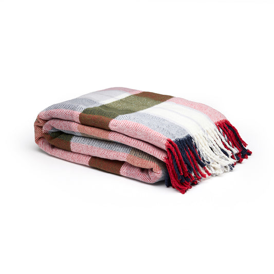 Woven plaid - Tartan Red / Blue - 130 x 180 cm