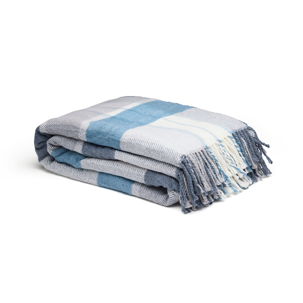 Woven plaid - Tartan Light blue / Grey - 130 x 180 cm