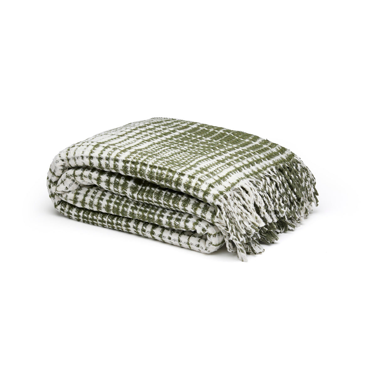 Woven plaid - Tartan Waffle Green / White - 130 x 170 cm