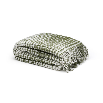 Woven plaid - Tartan Waffle Green / White - 130 x 170 cm