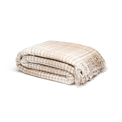 Woven plaid - Tartan Waffle Taupe - 130 x 170 cm