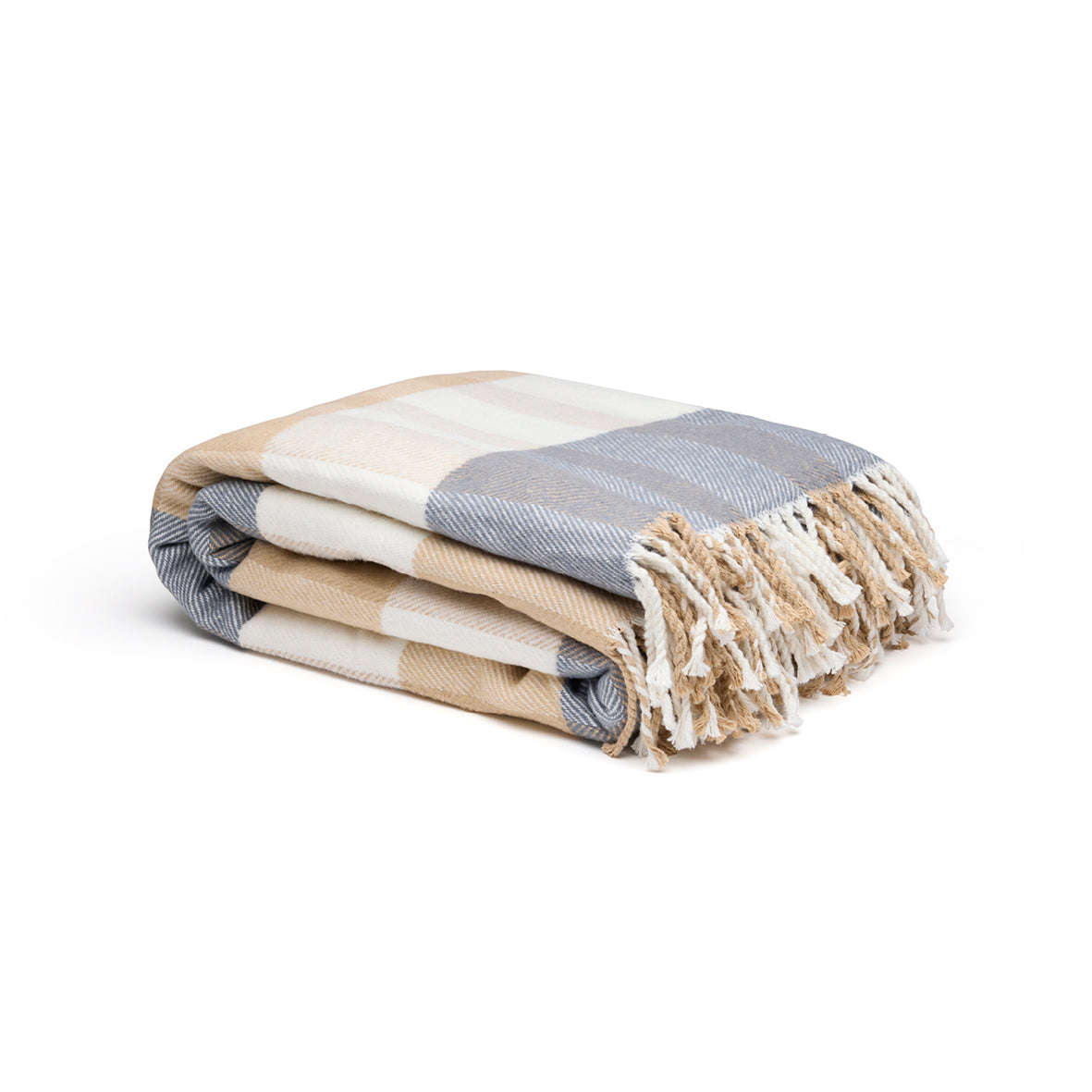 Woven plaid - Tartan Ockre / Grey - 130 x 170 cm