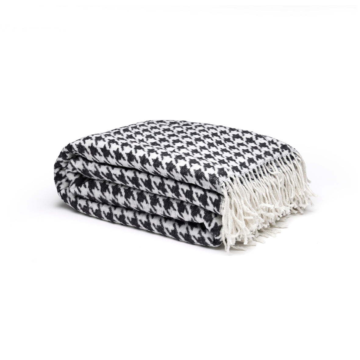 Woven plaid - Pied de poule Black / White - 130 x 170 cm