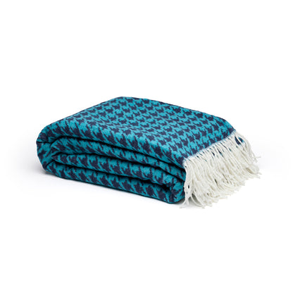 Woven plaid - Pied de poule Blue - 130 x 170 cm