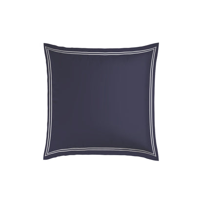 Pillowcase(s) cotton satin - Cannes White / Dark blue 2 x (63 x 63 cm)
