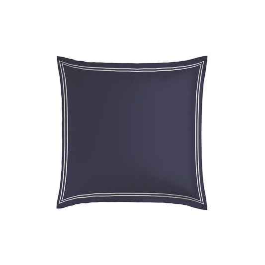 Pillowcase(s) cotton satin - Cannes White / Dark blue 2 x (63 x 63 cm)