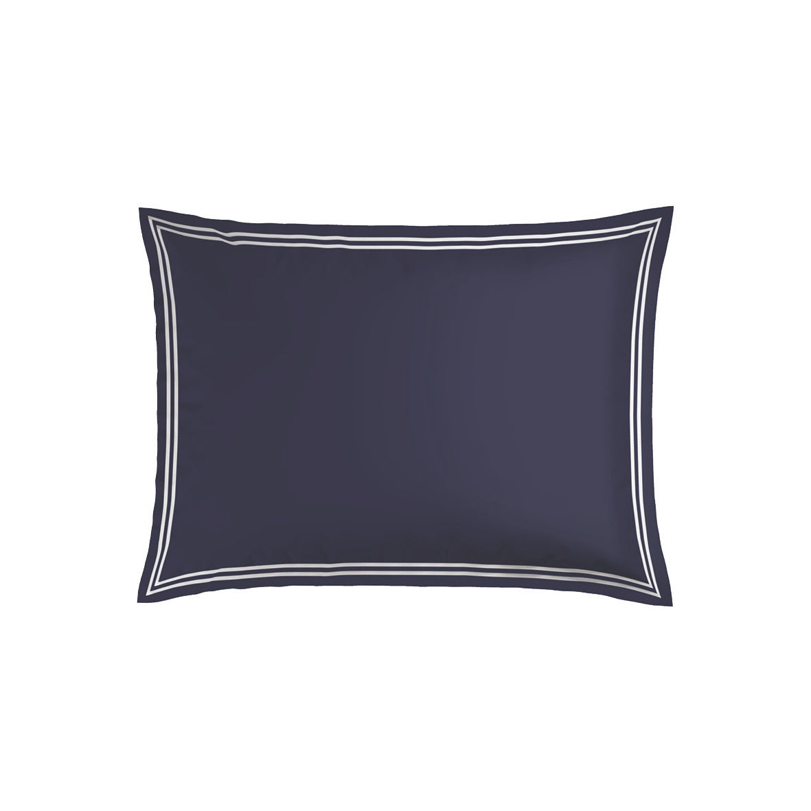 Pillowcase(s) cotton satin - Cannes White / Dark blue 2 x (50 x 70 cm)