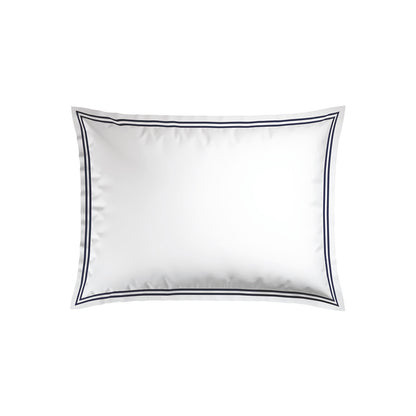 Pillowcase(s) cotton satin - Cannes Dark blue / White 2 x (50 x 70 cm)
