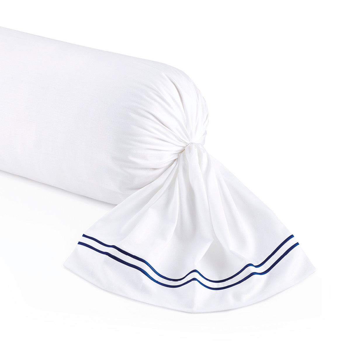 Pillowcase(s) cotton satin - Cannes Dark blue / White 43 x 210 cm