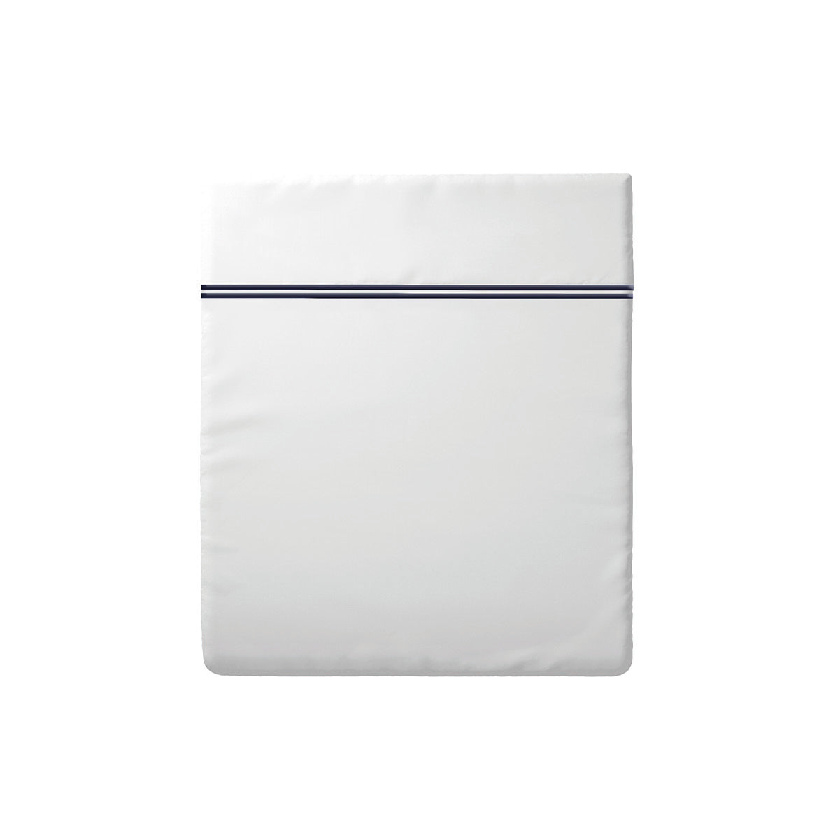 Flat sheet cotton satin - Cannes Dark blue / White