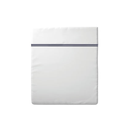 Flat sheet cotton satin - Cannes Dark blue / White