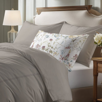 Duvet cover + pillowcase(s) cotton satin - Cannes Taupe / Taupe