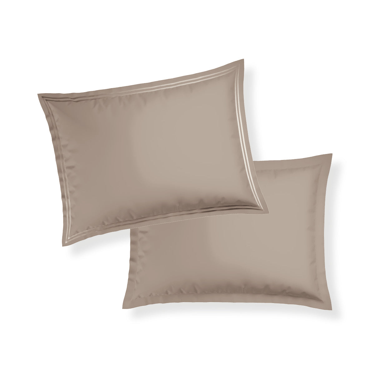 Pillowcase(s) cotton satin - Cannes Taupe / Taupe