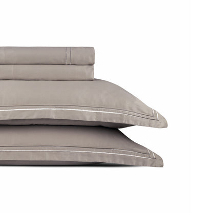 Sheet set cotton satin - Cannes Taupe / Taupe
