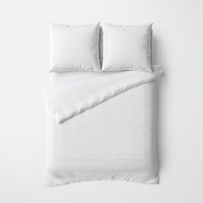 Duvet cover + pillowcase(s) cotton satin - Cannes White / White