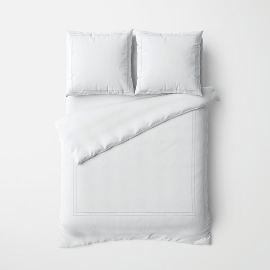 Duvet cover + pillowcase(s) cotton satin - Cannes White / White