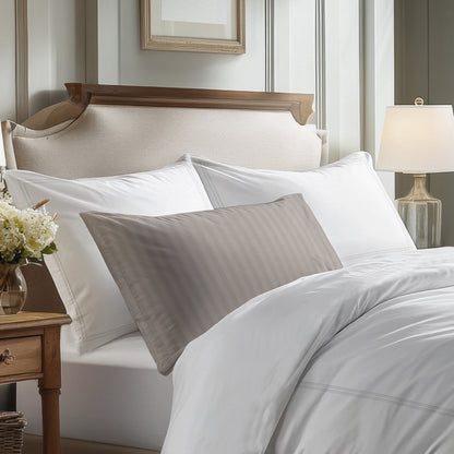 Pillowcase(s) cotton satin - Cannes White / White