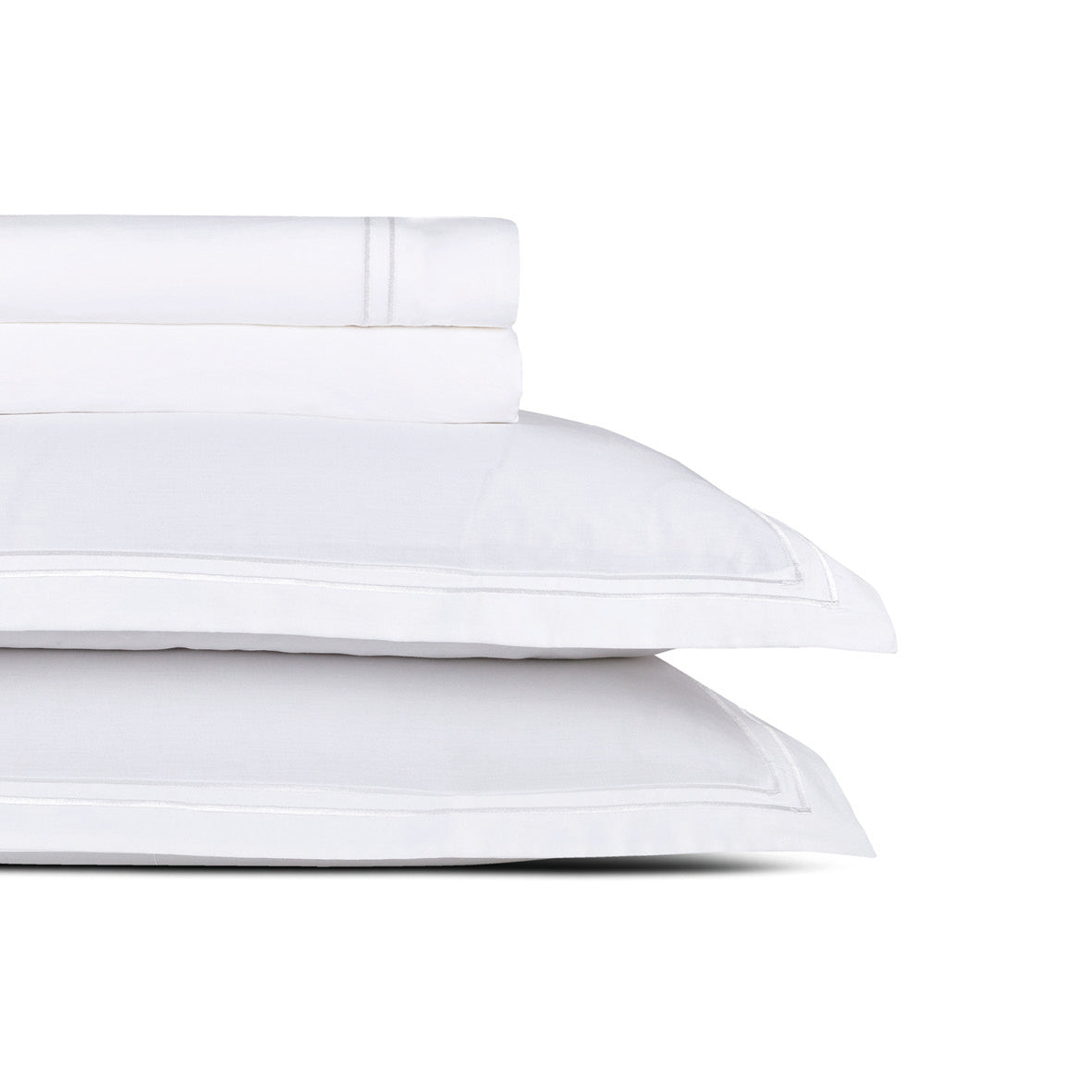 Sheet set cotton satin - Cannes White / White
