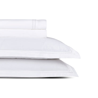 Sheet set cotton satin - Cannes White / White