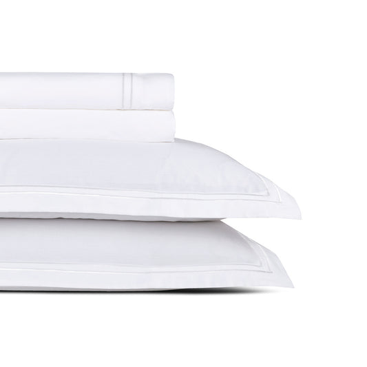 Sheet set cotton satin - Cannes White / White