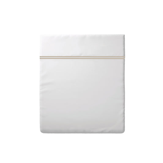Flat sheet cotton satin - Cannes Taupe / White